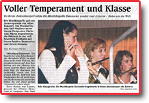 Musikverein Zunsweier: Zeitungsbericht im OT